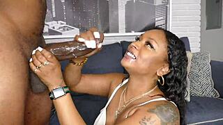 Porsha Carrera tempts monster black cock with deep suck