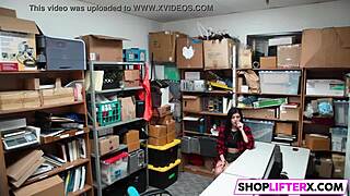 Two shoplifters caught by police can't refuse burglar's massive cock punishment in office hardcore