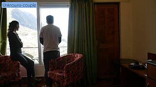 Lonely Rachna warms to Ravi's intimate room service touch. His kisses lead to pussy licking.