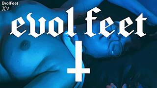 Old man explores young feet and tight spots intimately