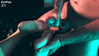 Old man explores young feet and tight spots intimately