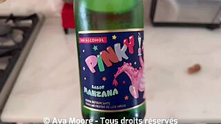 Brunette Squirts Everywhere for Neighbors While Sucking Huge Cock and Getting Cum on Tits