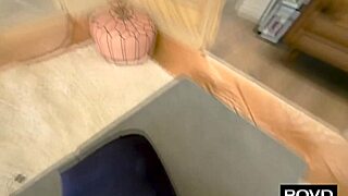 Hazel Moore bounces on man's huge cock riding hard to test new tent in wet pussy action!