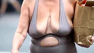 Busty milfs massive natural tits bounce braless outdoors compilation