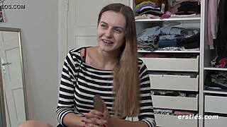 lauren's solo toy play builds to climax in her bedroom