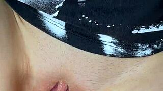 he sneaks first creampie deep in juicy pussy then blasts rest outside