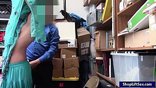 i'm the arab teen shoplifter sucking lp officer's big cock in office