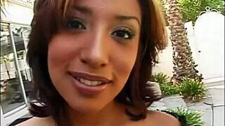 Latina Slut Chokes on Two Monster Cocks Double Fuck Holes