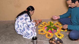 Chubby Housewife Deepthroats Muscular Hubby's Monster Cock with Lipstick Sloppy Kisses