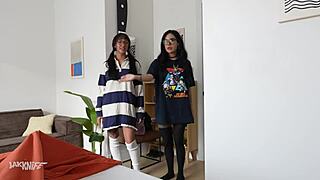 sharing a bed with these big titty goth neighbors effy cutie and natasha noel turns wild