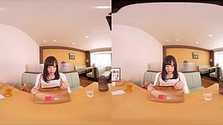 vr cosplay: family diner exposure play... boyfriend makes her flash tits, swap to slutty lingerie, toy orgasms, full anal view, raw creampie positions!!