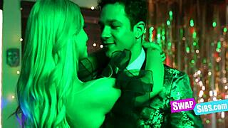 Best friends waltz in together swapping each other's step-siblings for group fun