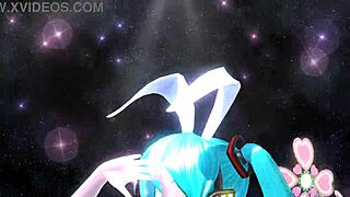 hey hatsune miku in that full nude bunny costume your big ass tits pussy got me cumming hard already