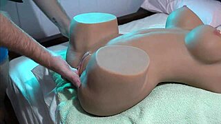 Clothed sex with curvy realistic fuck doll in underwear POV pounding