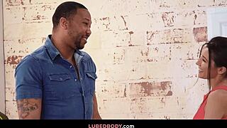 Petite Maya Gives Nuru Massage Blowjob to John