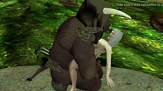 Grandmother seduces massive minotaur in old woman's monstrous encounter