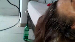 Blonde French amateur milf in sexy satin tight dress lingerie heels gets doggystyle rimjob blowjob pov spanking close up