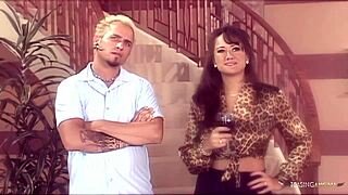 A confident brunette lures him in with deepthroat blowjob, cowgirl ride, then cum facial finish