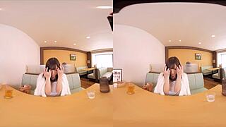 vr cosplay: family diner exposure play... boyfriend makes her flash tits, swap to slutty lingerie, toy orgasms, full anal view, raw creampie positions!!