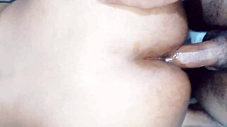 desi bhabhi bends over for husband's rough doggy anal creampie tight pussy moaning