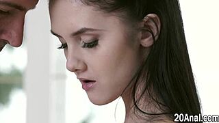 alluring petite teen takes big cock anal pounding