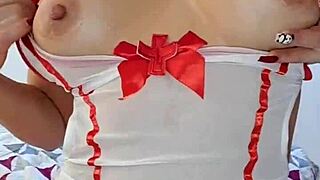 hot big tit blonde smokes while fingering her huge ass and squirting