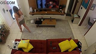hot wife thay ksada lets delivery man suck big tits on sofa teaser