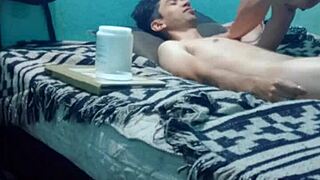 skinny guy gets intimate sensual MASSAGE turning into full pleasure ride