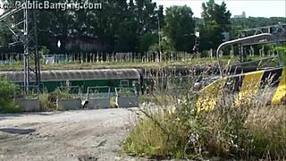 Can you believe this wild street teen orgy explodes outdoors?