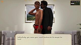 Dominating headmaster binds twink college boy big cock hentai game domination scene