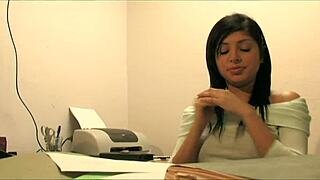 Sativa Rose and Courtney Simpson share massive cock deepthroating and fucking at office in fishnets