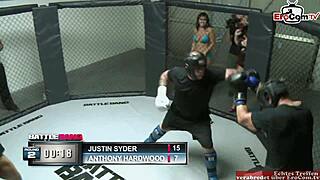 chubby brunette big tits slut fucks fighter