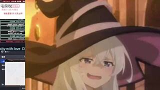 girl feels bored playing pc alone in room