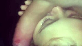 this petite black babe in cape town drops low for that monster cock blowjob then swallows cum