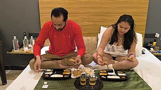 stepdaughter sneaks big dick suck and monster cock ride with stepdad behind everyone's back