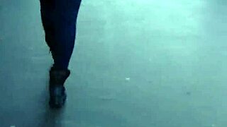 candid blue jeans walking closeup street views