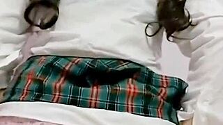 innocent schoolgirl in uniform masturbates her big ass to orgasm on cam