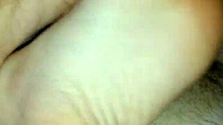 she gives him a homemade barefoot footjob ending in huge cumshot