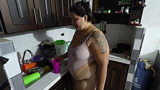 pov sex with big ass big tits colombian milf at work