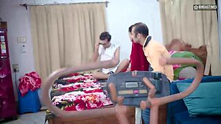 Desi bhabhi's bold encounter with three guys before husband