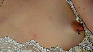 Milf Jerks Cock and Licks Every Juicy Drop with Pierced Nipples