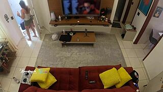 hot wife thay ksada lets delivery man suck big tits on sofa teaser