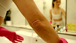 Milf Cleaning Lady Spreads Legs in Your Steamy Bathroom