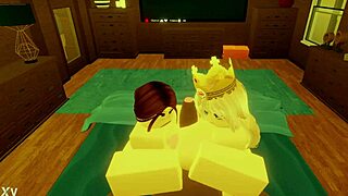 Robloxian BBC Dominates Two Snowbunnies Deep in Bed