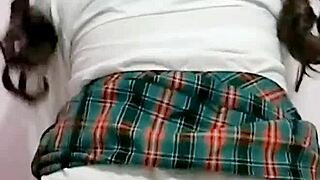innocent schoolgirl in uniform masturbates her big ass to orgasm on cam