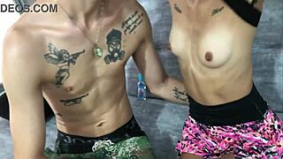 skinny puta whore sucks big black cock deep in bathroom for cash domination