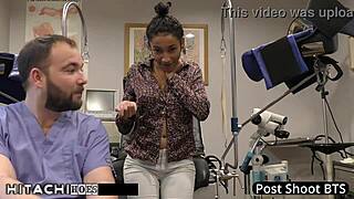 backstage at the hospital i rip clothes off miss mars and force hitachi orgasm on her tanned curly patient