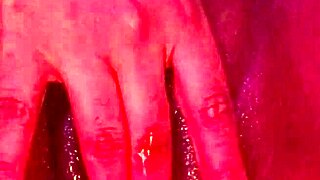 Ebony beauty's pussy throbs as she masturbates to intense squirting orgasm peaks.