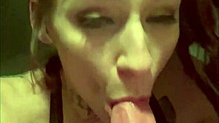 Young babe kneels deepthroating cock before swallowing massive cumshot load