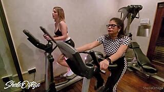 Lesbian Babes Heat Up Gym Then Fuck Wild in Bathroom